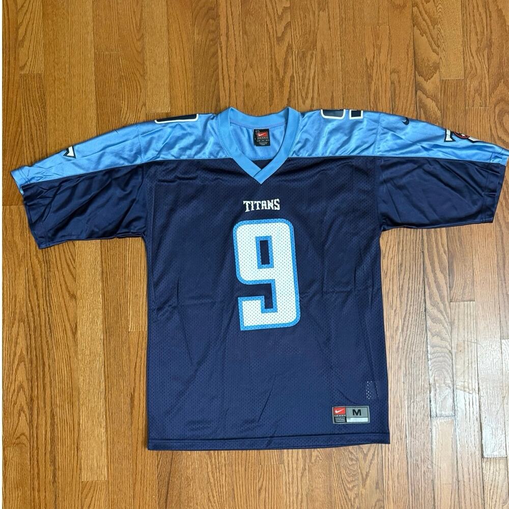 Nike Team Steve McNair Tennessee‎ Titans Jersey Navy Blue 9 Mens Medium
